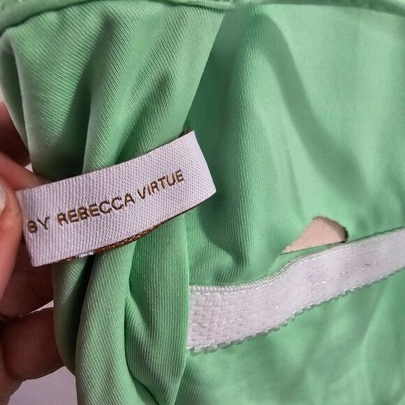 Becca Mint Green Scoop Neck Spaghetti Strap Back Tie Bathing Suit Large - Picture 7 of 9
